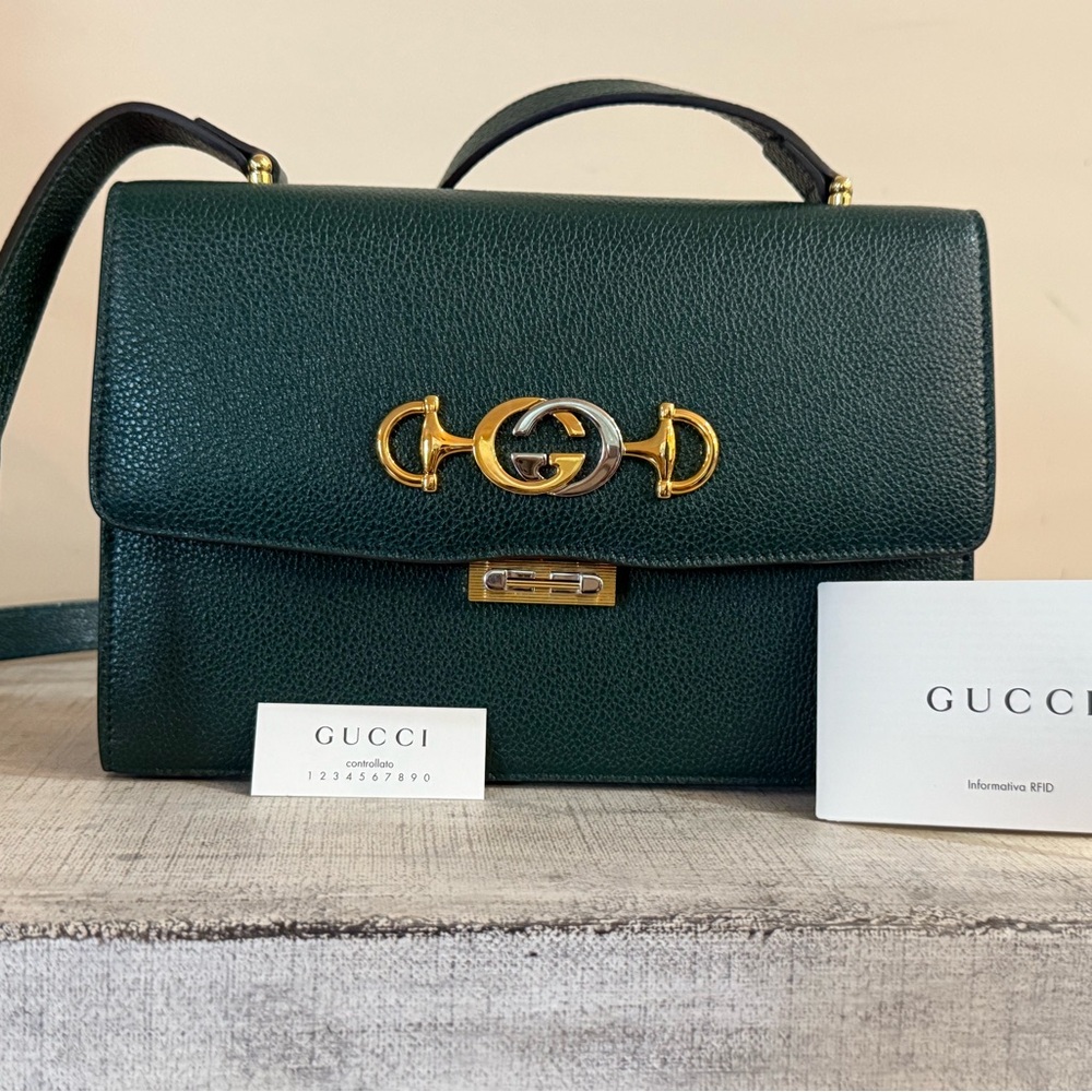 Gucci zummi Green Leather Handbag